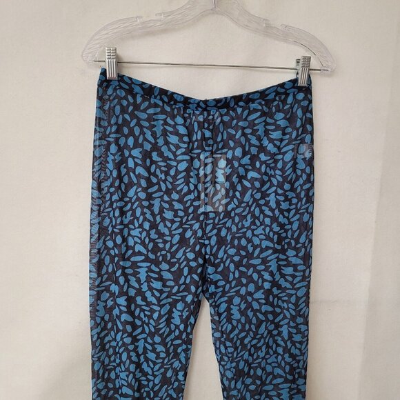 Shane Justin Runway Bodysuit Pant Set Womens XL Sheer Blue‎ Black Animal Print - Picture 10 of 16